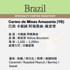 Brazil Carmo Amazonia YB Natural NY2/3 巴西 阿瑪桑納 黃波旁 日曬 150g
